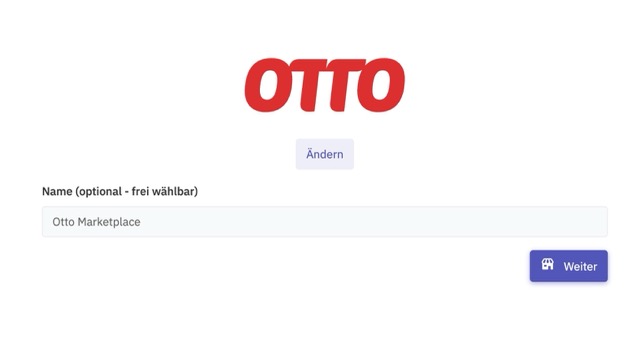 Otto-Marketplace im Auswahlmenü