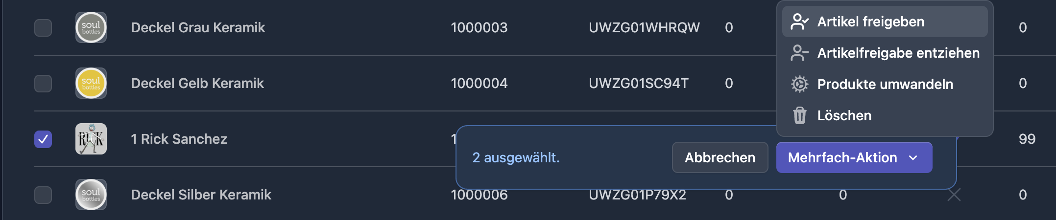 Produkt-Synchronisierung in FFN Connect
