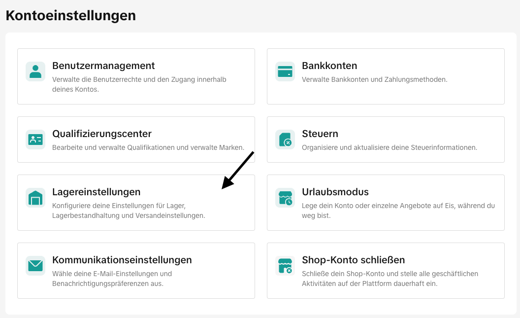 Lagerübersicht in TikTok